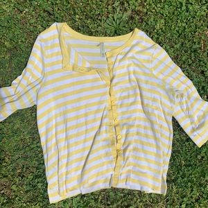 Yellow, Striped button-up